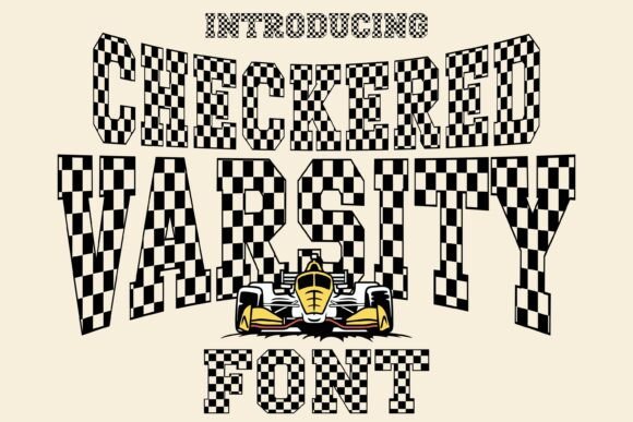 Checkered Varsity: Typography That Captures Racing Energy