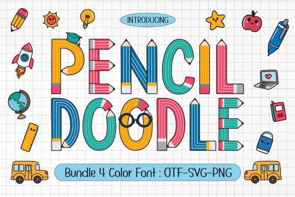 Pencil Doodle: A Playful Font for Creative Back-to-School Projects