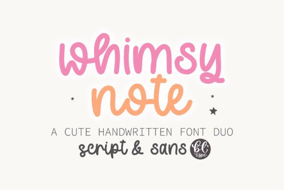 Whimsy Note: A Font Duo with Handwritten Soul